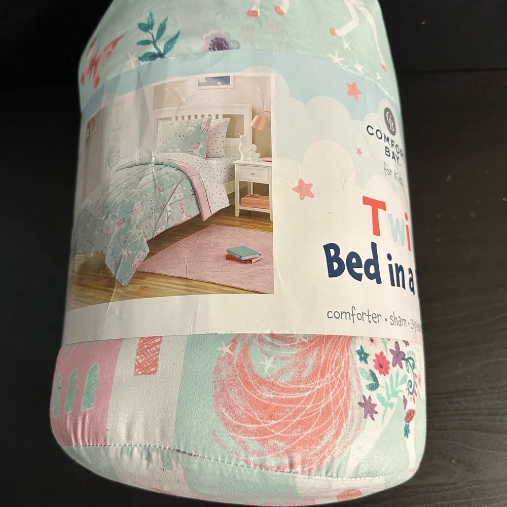 Comfort Bay Kids Twin Bed Set - Pink and Blue